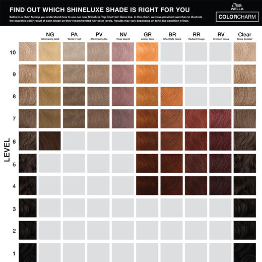 Shineluxe shade chart
