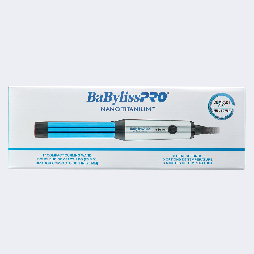 BaBylissPRO Nano Titanium 1" Compact Curling Wand