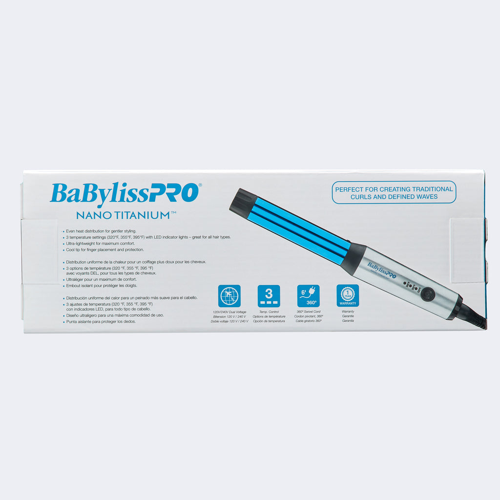 BaBylissPRO Nano Titanium 1" Compact Curling Wand