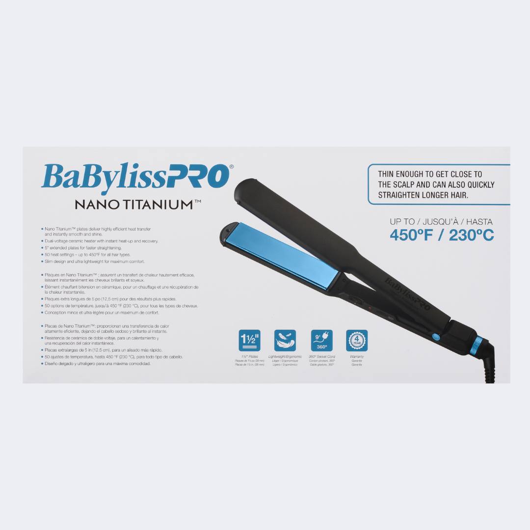 BaBylissPRO Nano Titanium Limited Edition Black & Blue 1.5" Ultra-Thin Flat Iron
