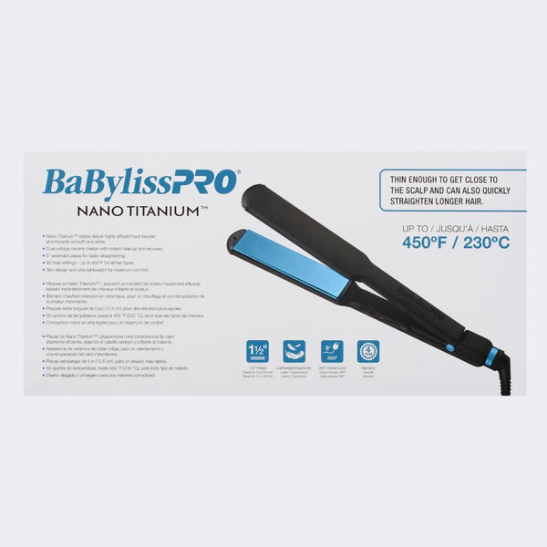 BaBylissPRO Nano Titanium Limited Edition Black & Blue 1.5" Ultra-Thin Flat Iron