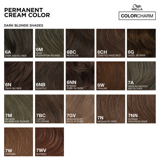 Color Charm Permanent Cream shade chart