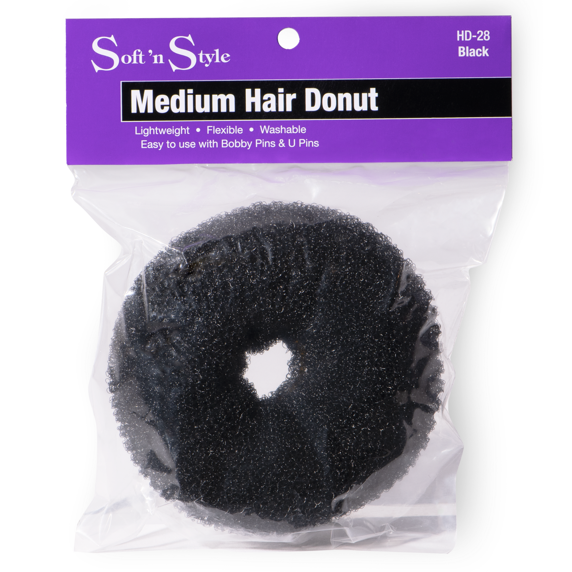 Soft 'N Style Medium Hair Donut - Black (Hd-28) Secondary image