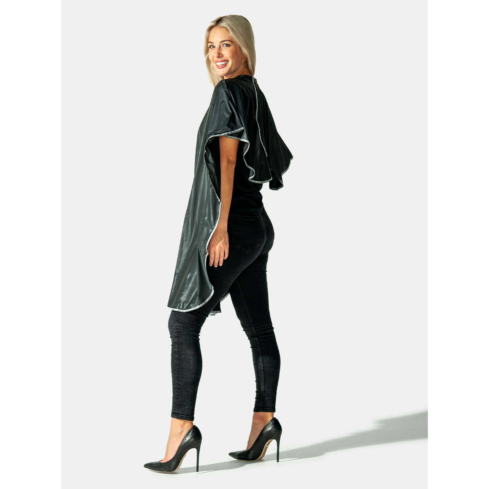 Betty Dain Budget Solid Shampoo Cape - Black (406V-BLK) Secondary image