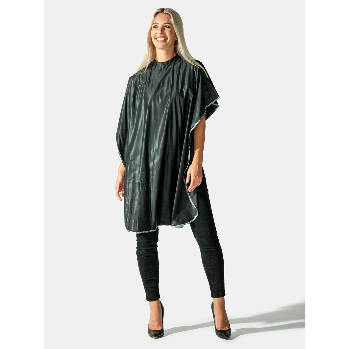 Betty Dain Budget Solid Shampoo Cape - Black (406V-BLK) Main image