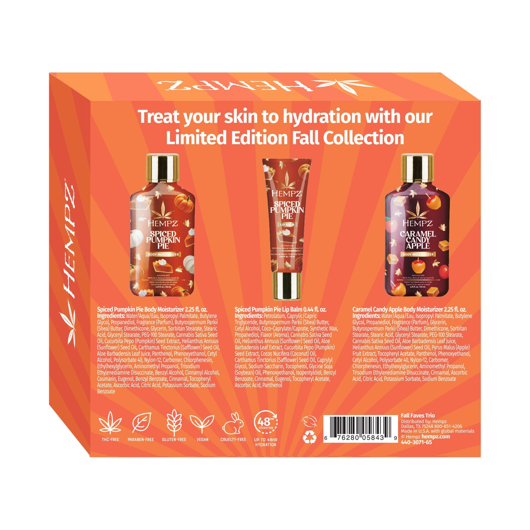 Hempz Fall Faves Trio Lotion & Lip Balm Set