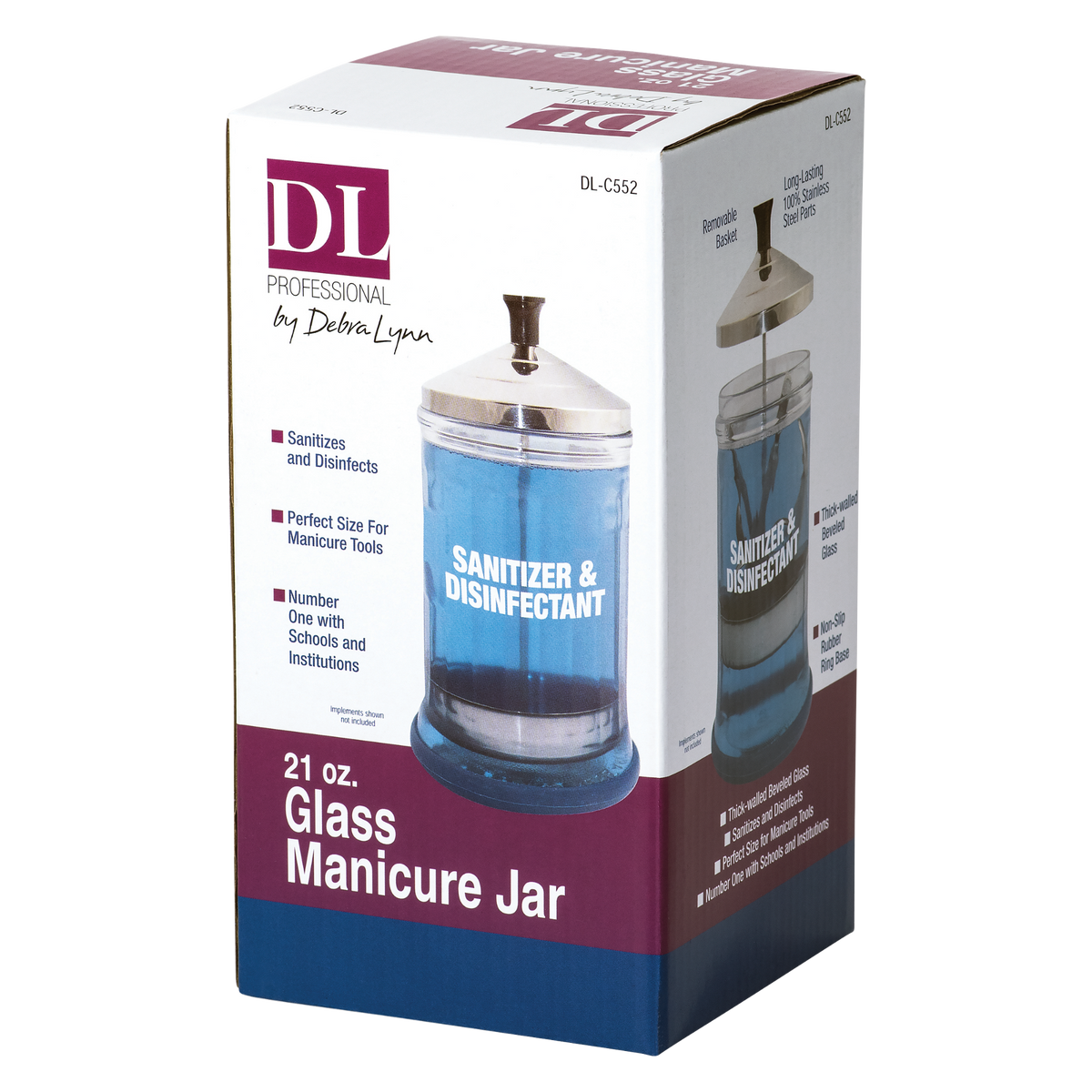 Debra Lynn Glass Manicure Jar (DL-C552) - 21oz