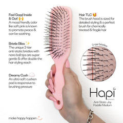 Cricket Hapi Anti-Static Joy Nylon Paddle Brush - Medium