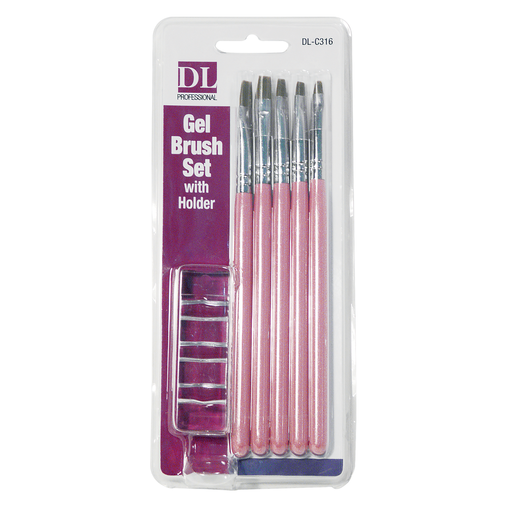 DL Pro 6pc Gel Brush Set With Holder (DL-C316)