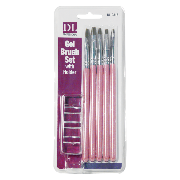 DL Pro 6pc Gel Brush Set With Holder (DL-C316)