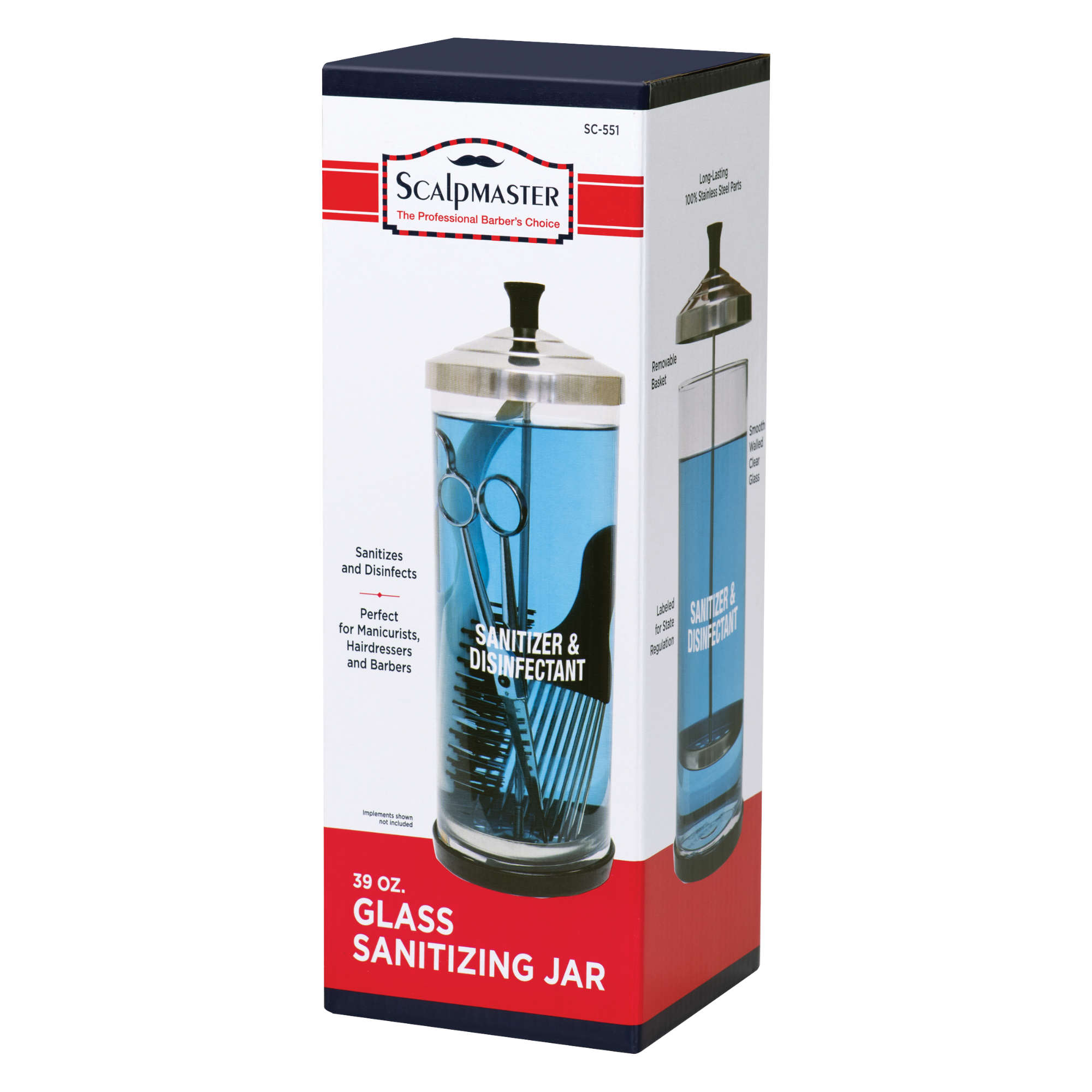Scalpmaster Glass Sanitizing Jar 39oz (SC-551)