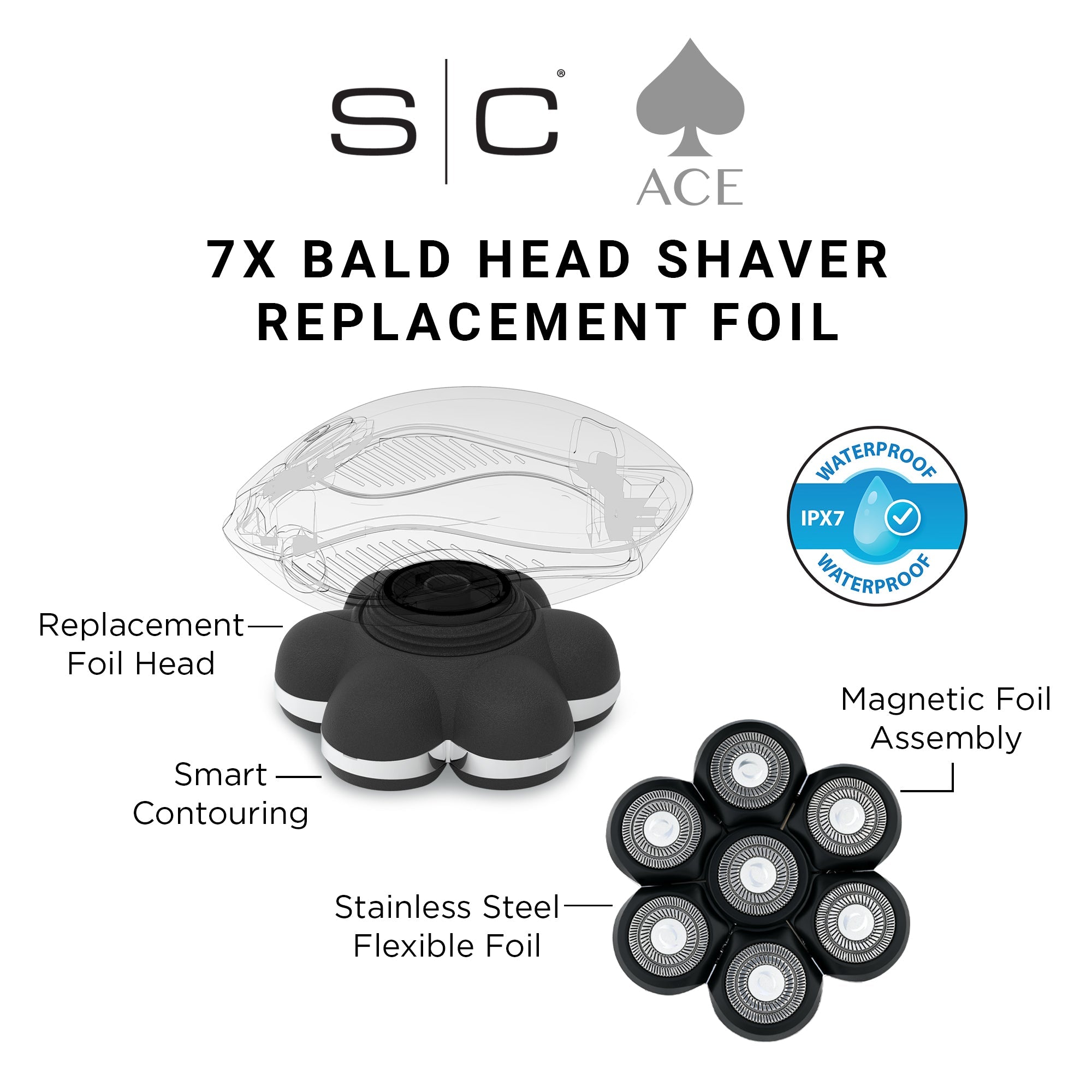 Stylecraft Ace Foil Bald Head Shaver Replacement Foil Head (SC546S)
