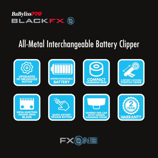 BabylissPro FXONE BlackFX Clipper (FX899MB)