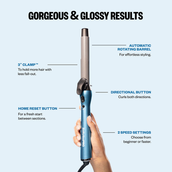 BaBylissPRO One-Click Auto Curler 1 inch Curling Iron BNTAC100