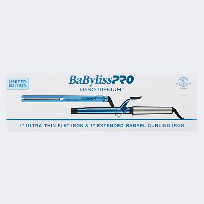 Babyliss Pro Nano Titanium 1" Flat Iron & Curling Iron Duo (BNTPP62UC) Secondary image