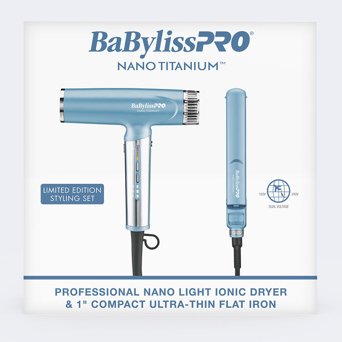 Babyliss Pro Limited Edition Styling Set Nano Light Ionic Dryer & 1" Ultra Thin Flat Iron (BNTPP79) Secondary image
