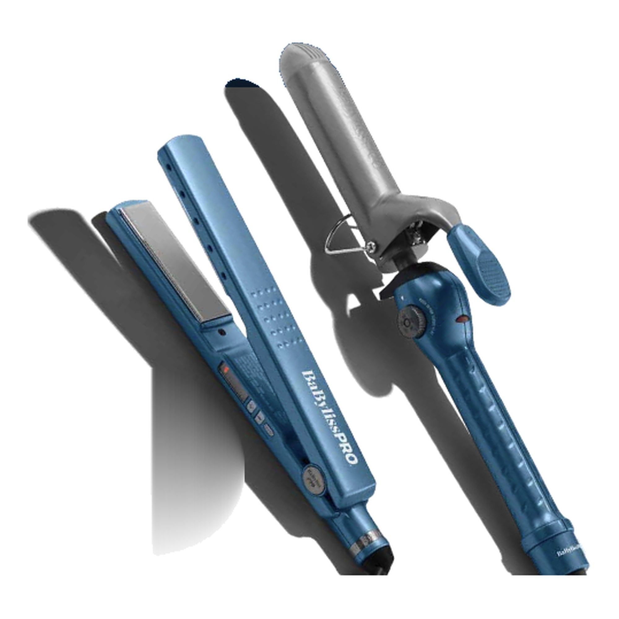 BaBylissPRO Nano Titanium 1 1/4 inch Flat Iron and Spring Curling Iron Set