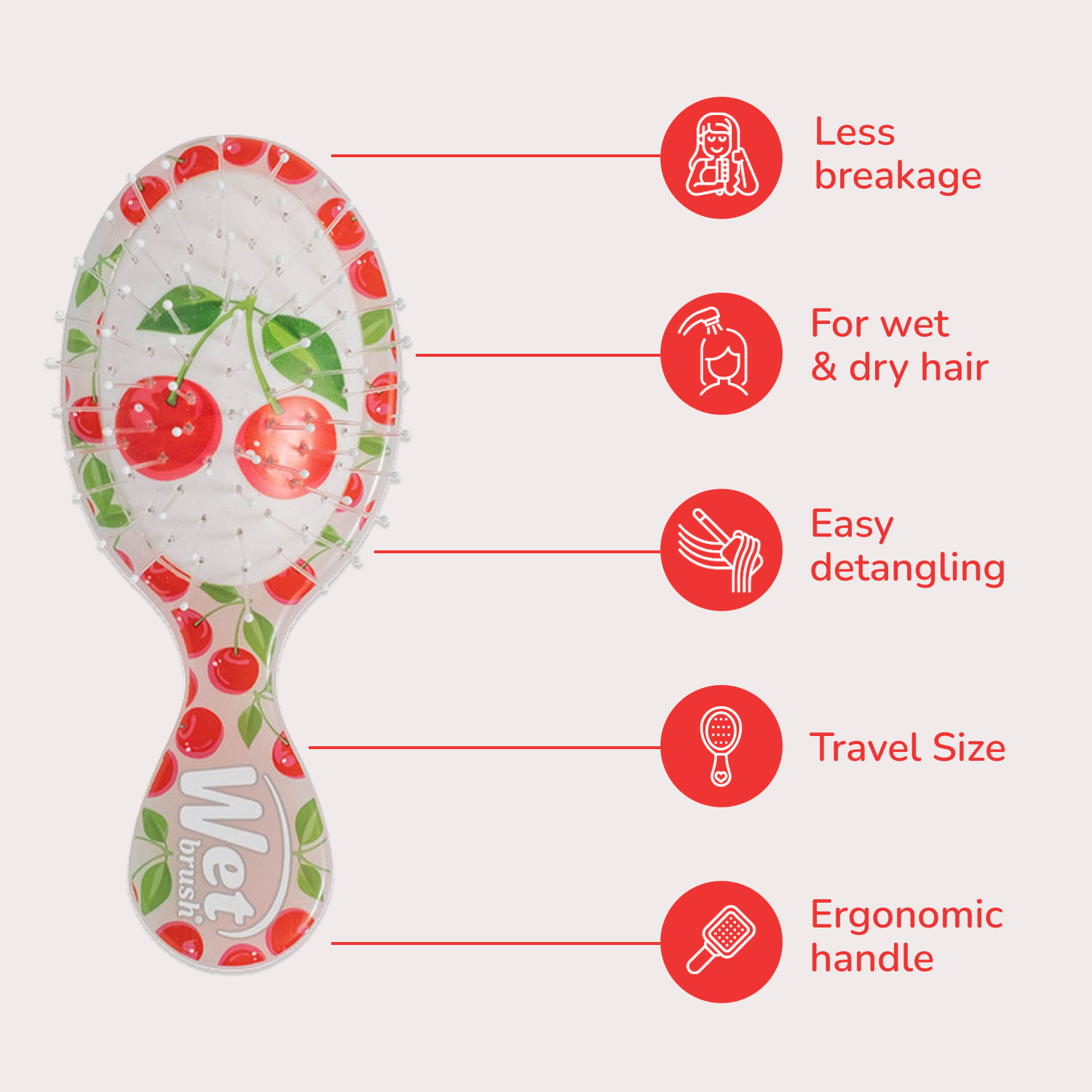 Wet Brush Mini Detangler - Cherry Secondary image