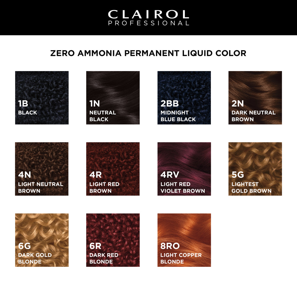 Clairol Professional Zero shade chart