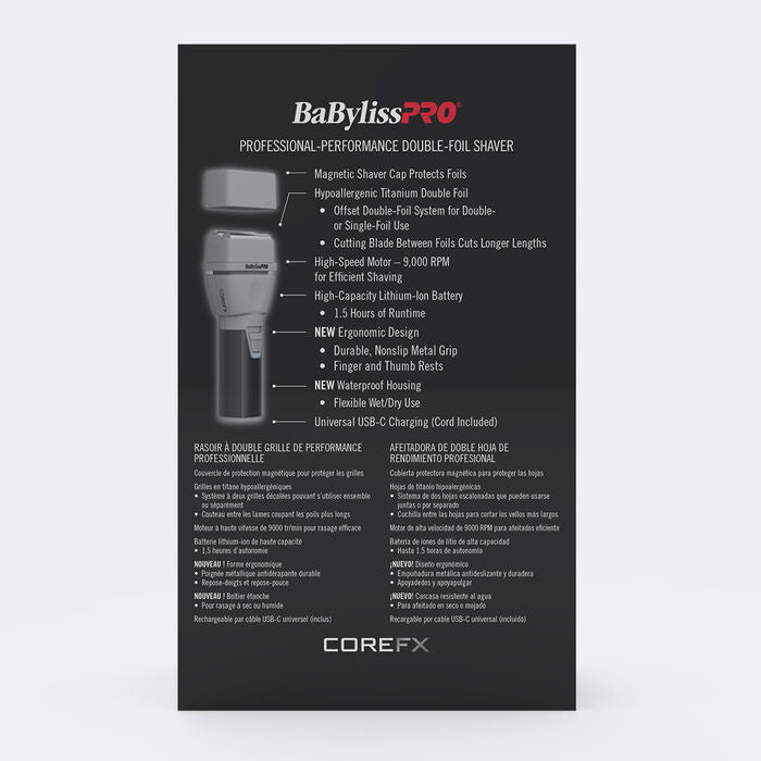 Babyliss Pro Core FX Complete Set Trimmer, Clipper, & Double Foil Shaver (FXCLCPK3)