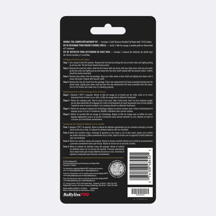 BabylissPro FXONE Replacement Foils & Cutters - Gold (FX79RF2G)