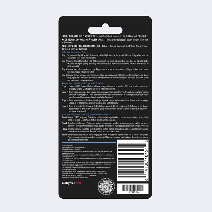 BabylissPro FXONE Replacement Foils & Cutters - Matte Black (FX79RF2MB)