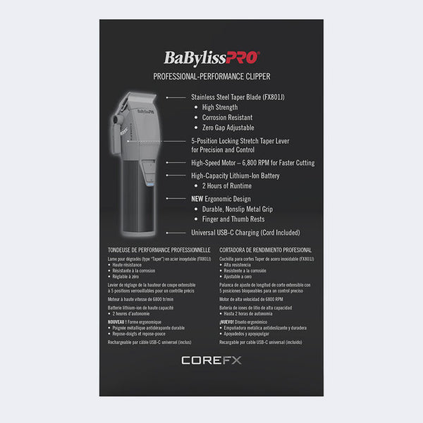 Babyliss Pro Core FX Complete Set Trimmer, Clipper, & Double Foil Shaver (FXCLCPK3)