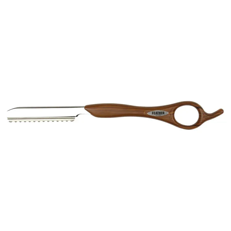 Feather Styling Razor Wood Look Handle