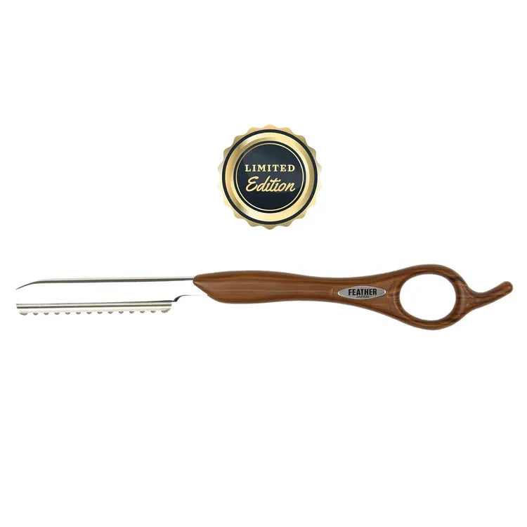 Feather Styling Razor Wood Look Handle