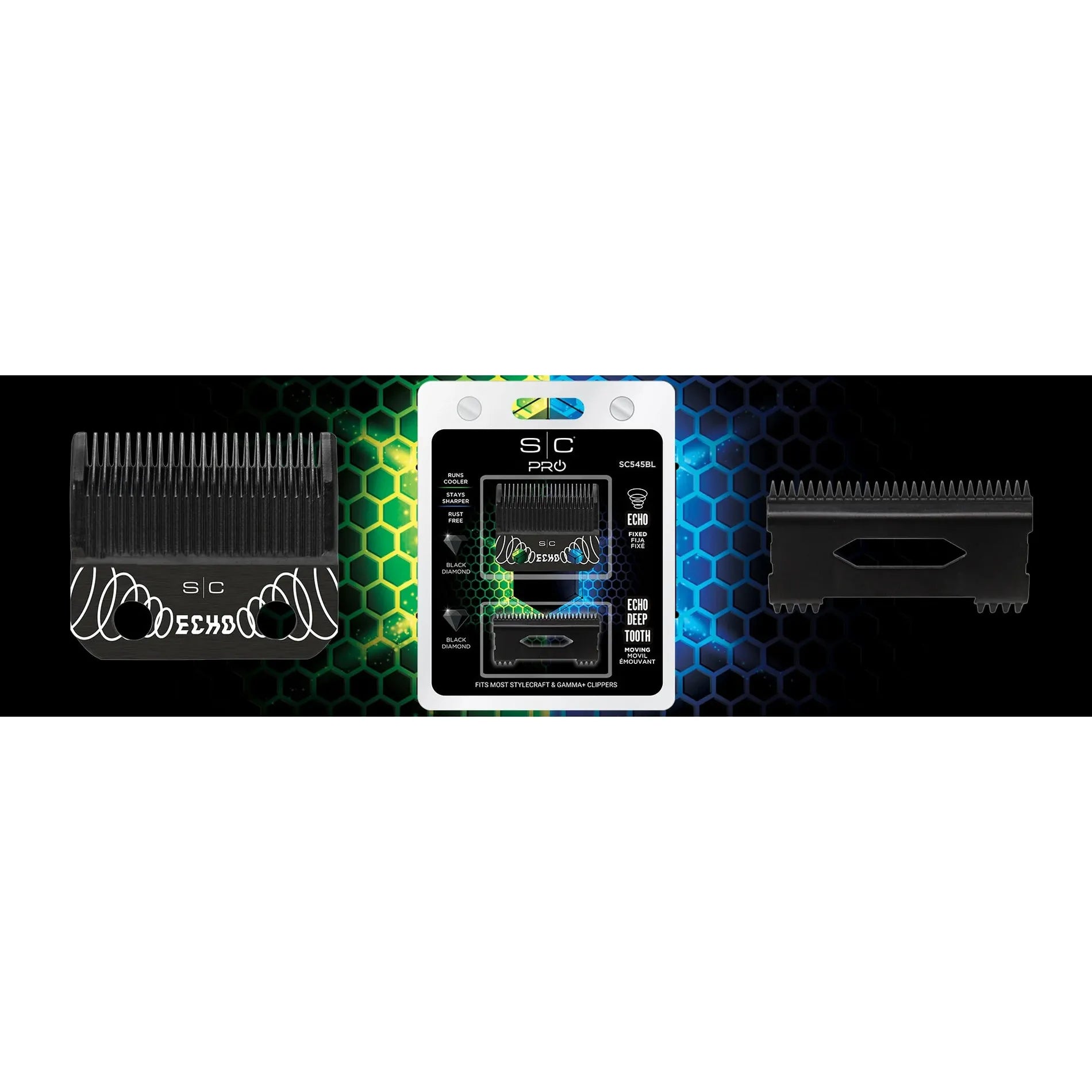 Stylecraft Pro Black Diamond Echo Fixed & Echo Deep Tooth Blades (SC545BL)
