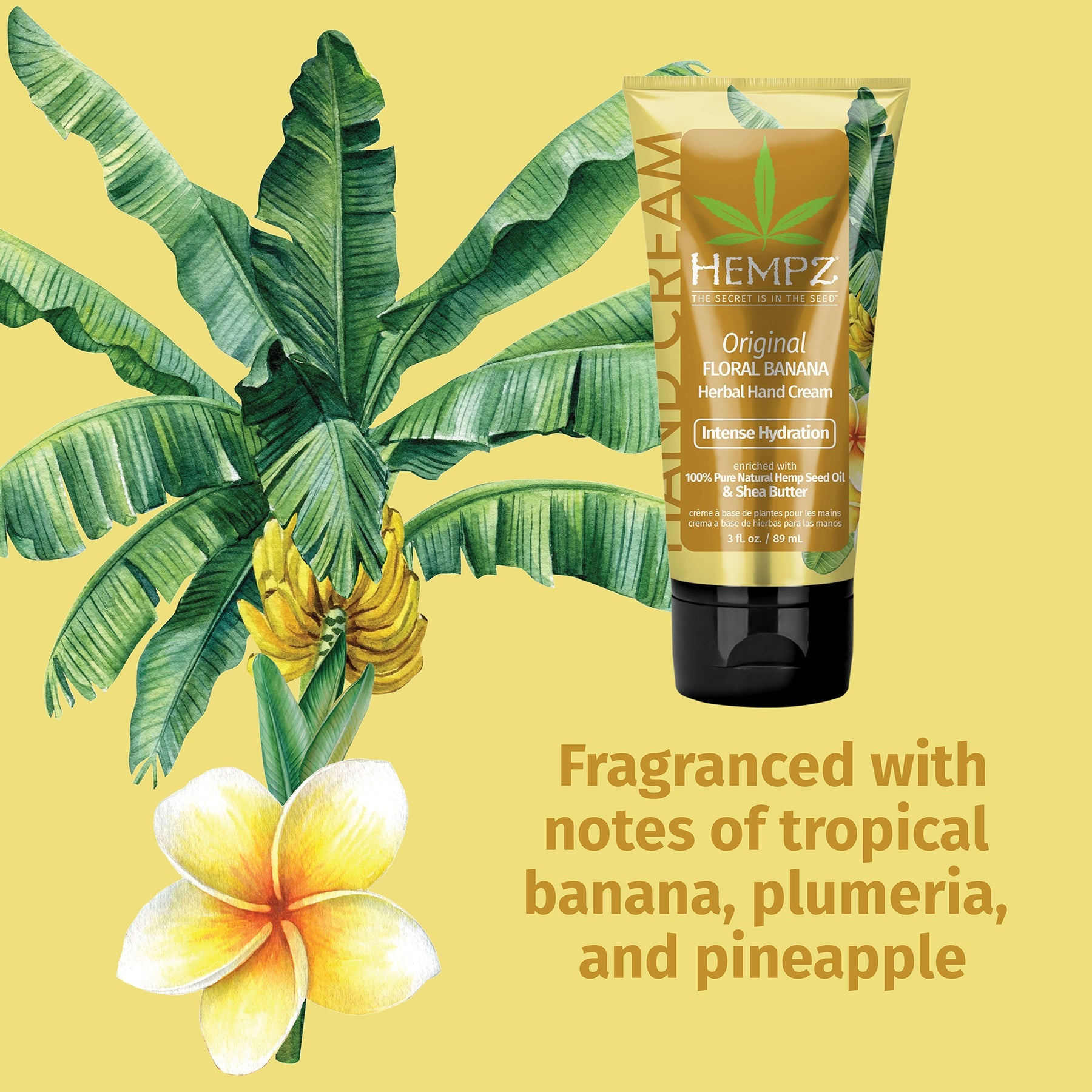 Hempz Original Floral Banana Herbal Hand Creme 3oz Secondary image