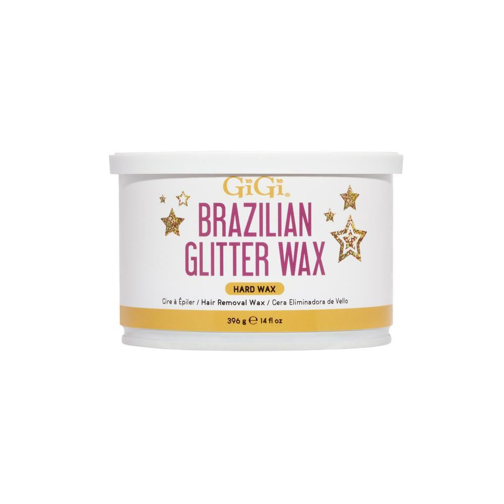 GiGi Brazilian Glitter Wax container on a white background