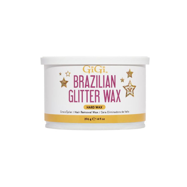 GiGi Brazilian Glitter Wax container on a white background