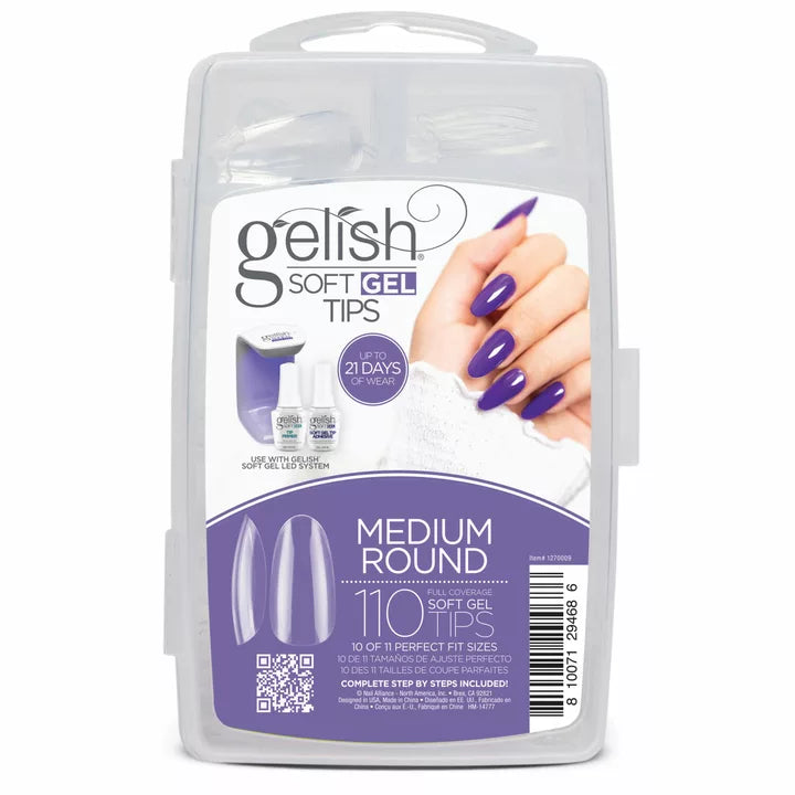 Gelish Soft Gel Tips - Medium Round