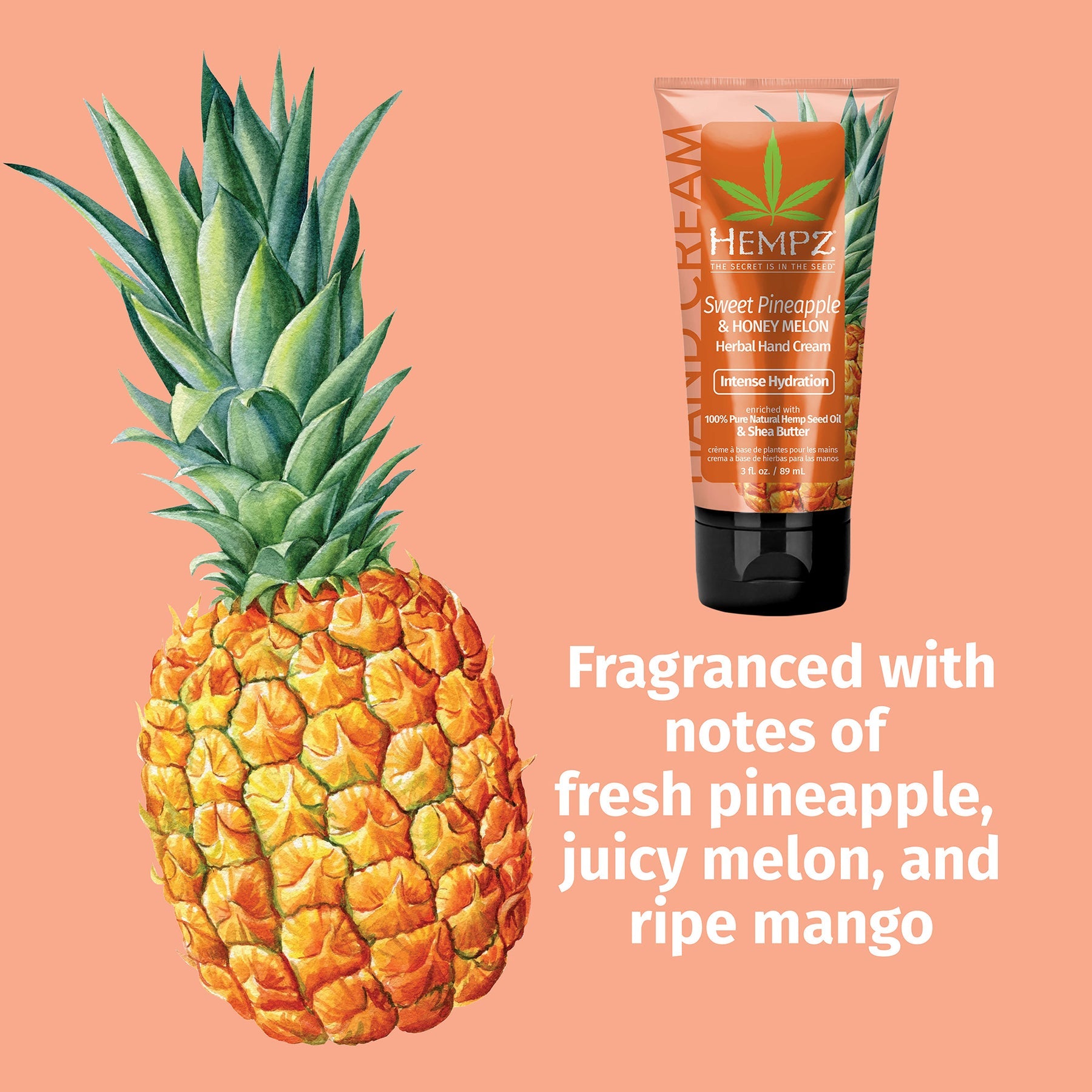 Hempz Sweet Pineapple & Honey Melon Herbal Hand Creme 3oz Secondary image