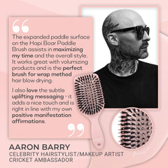 Cricket Hapi Anti-Static Joy & Shine Nylon & Boar Paddle Brush - Large