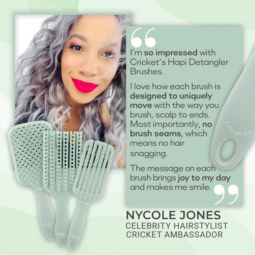 Cricket Hapi De-Knot Delight Flexible Detangler Brush - Medium