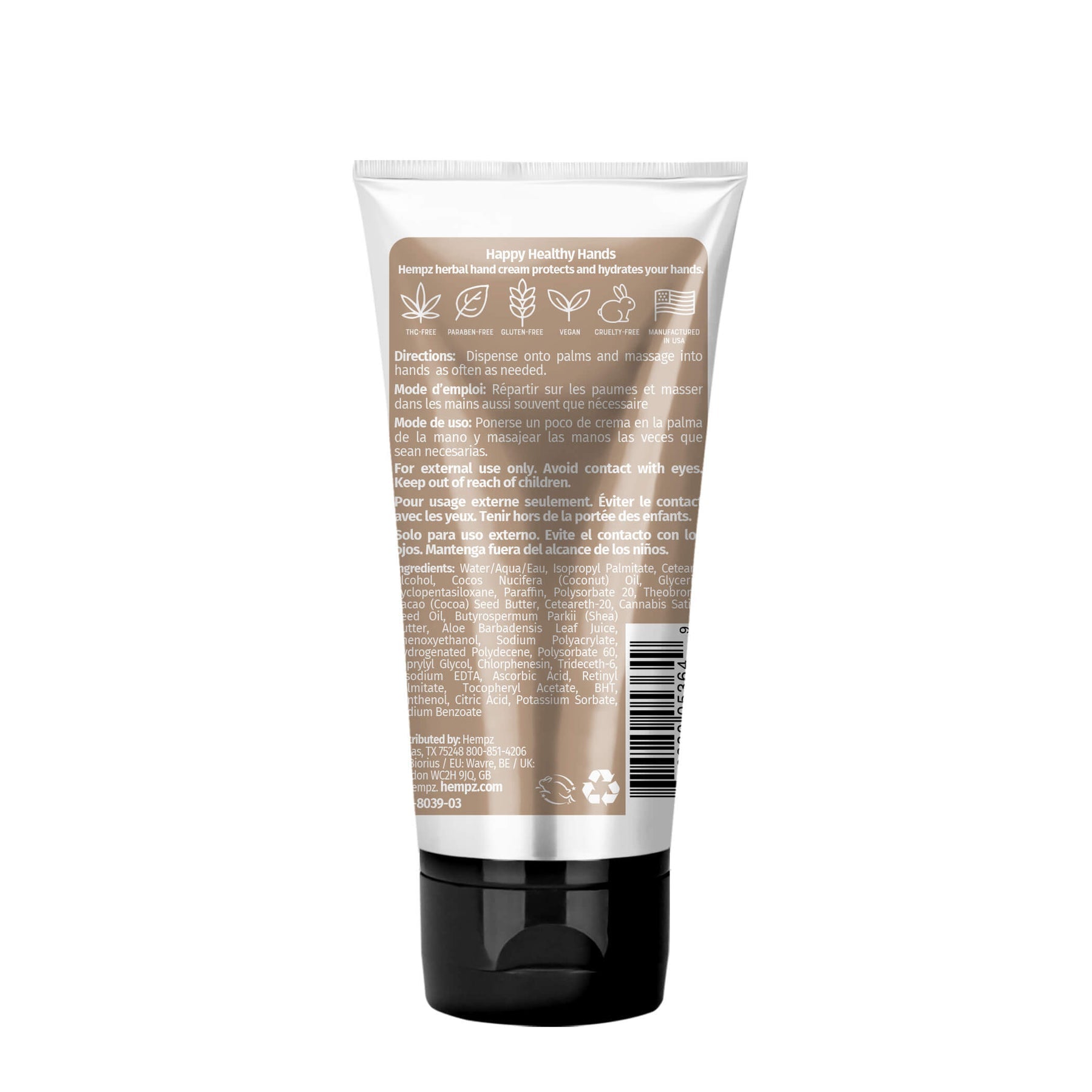 Hempz Fragrance Free Herbal Hand Creme 3oz
