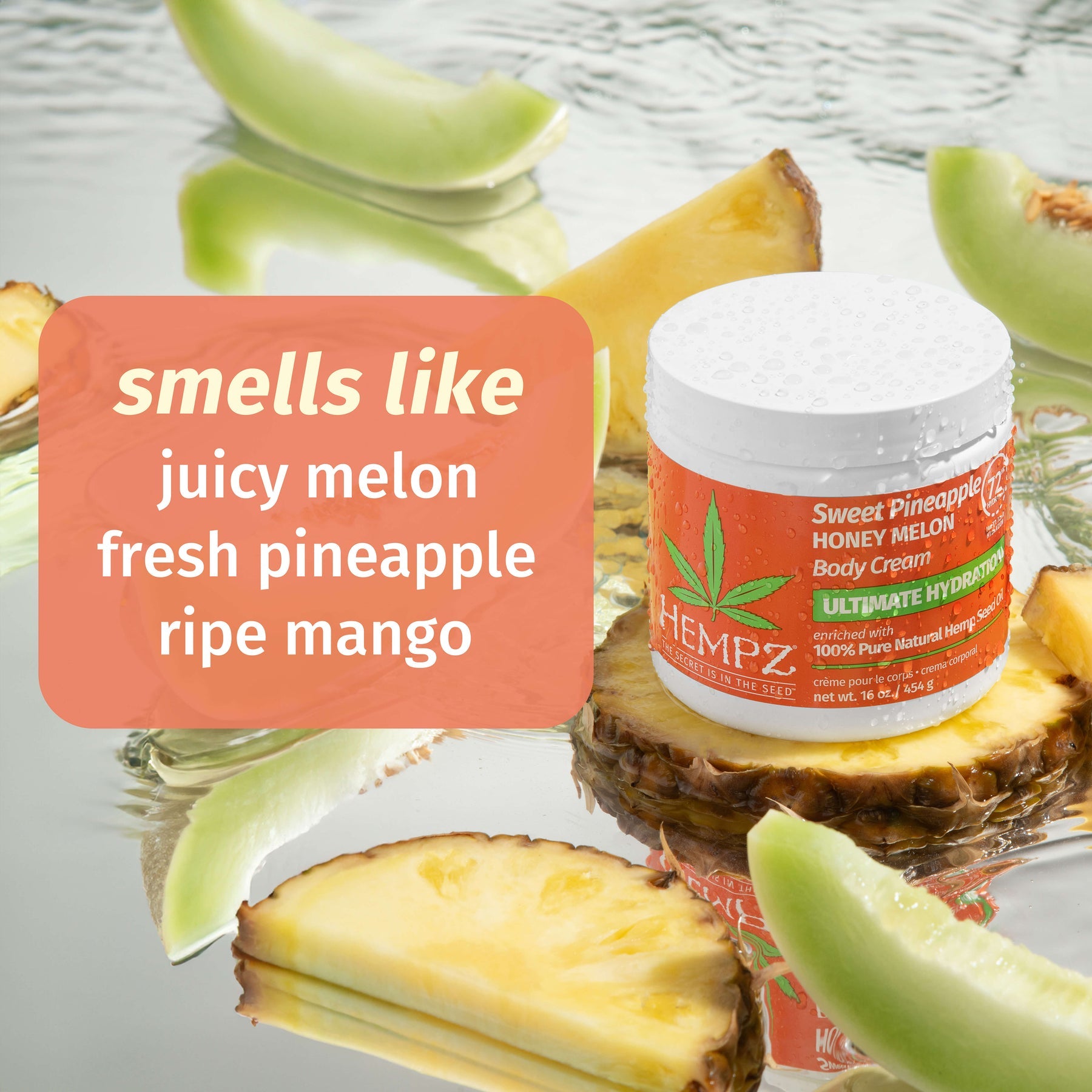 Hempz Sweet PIneapple Honey Melon Body Cream 16oz Secondary image