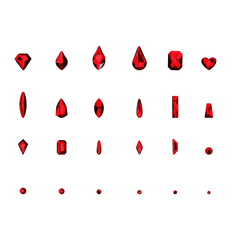 PLA Nail Gems - Red