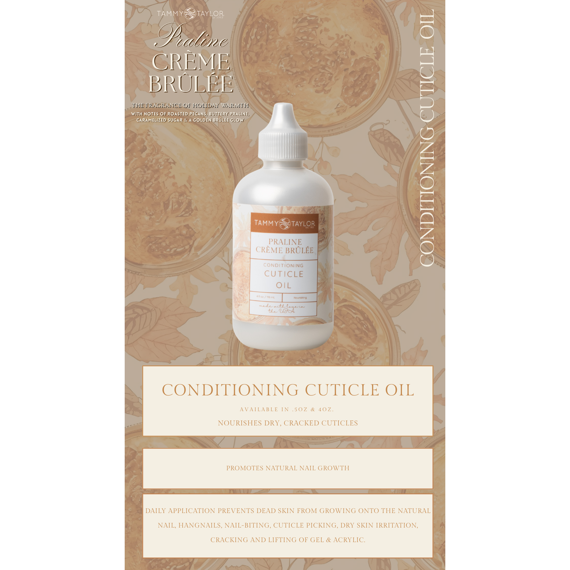 Tammy Taylor Cuticle Oil 4oz - Praline Creme Brulee Secondary image