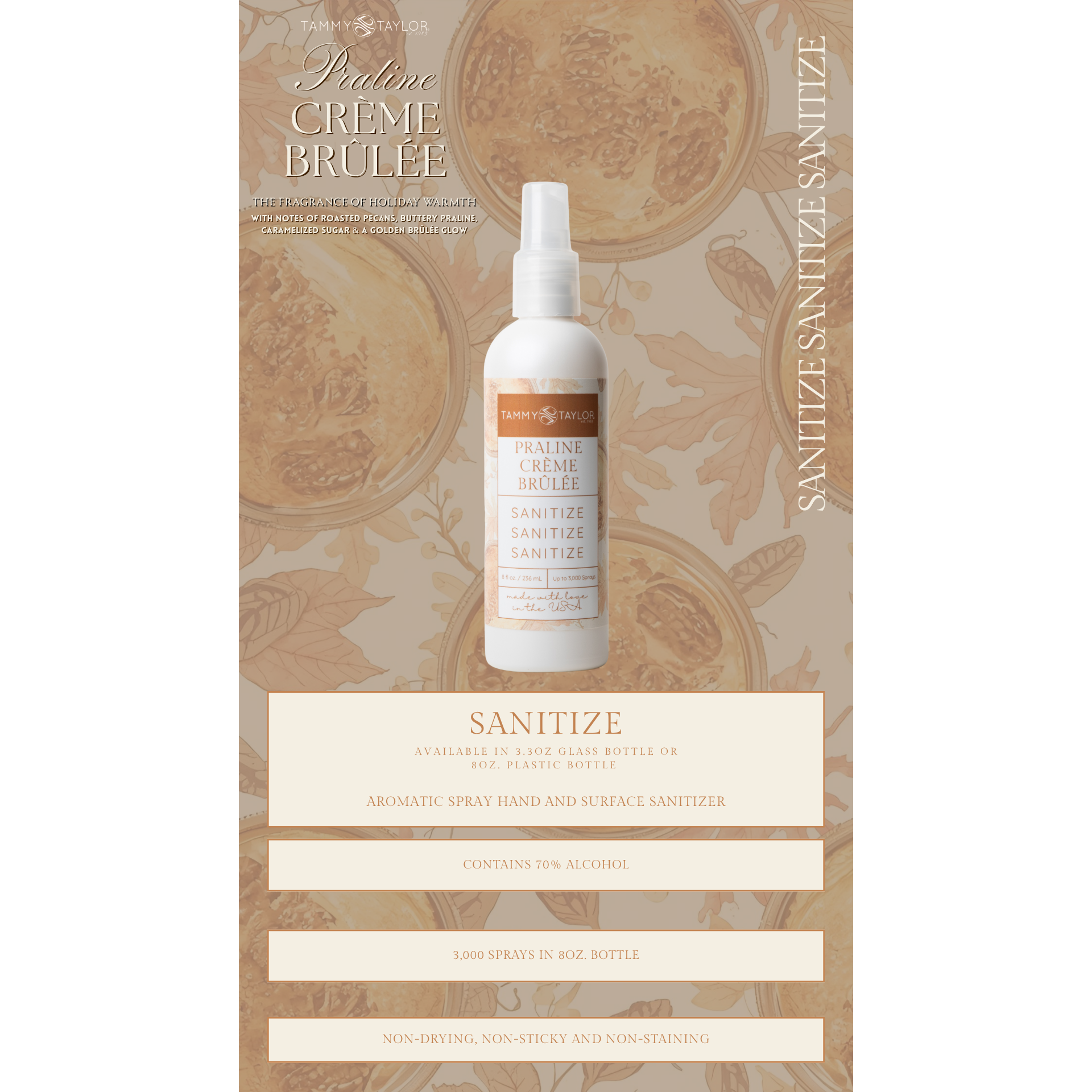Tammy Taylor Sanitize 8oz - Praline Creme Brulee Secondary image