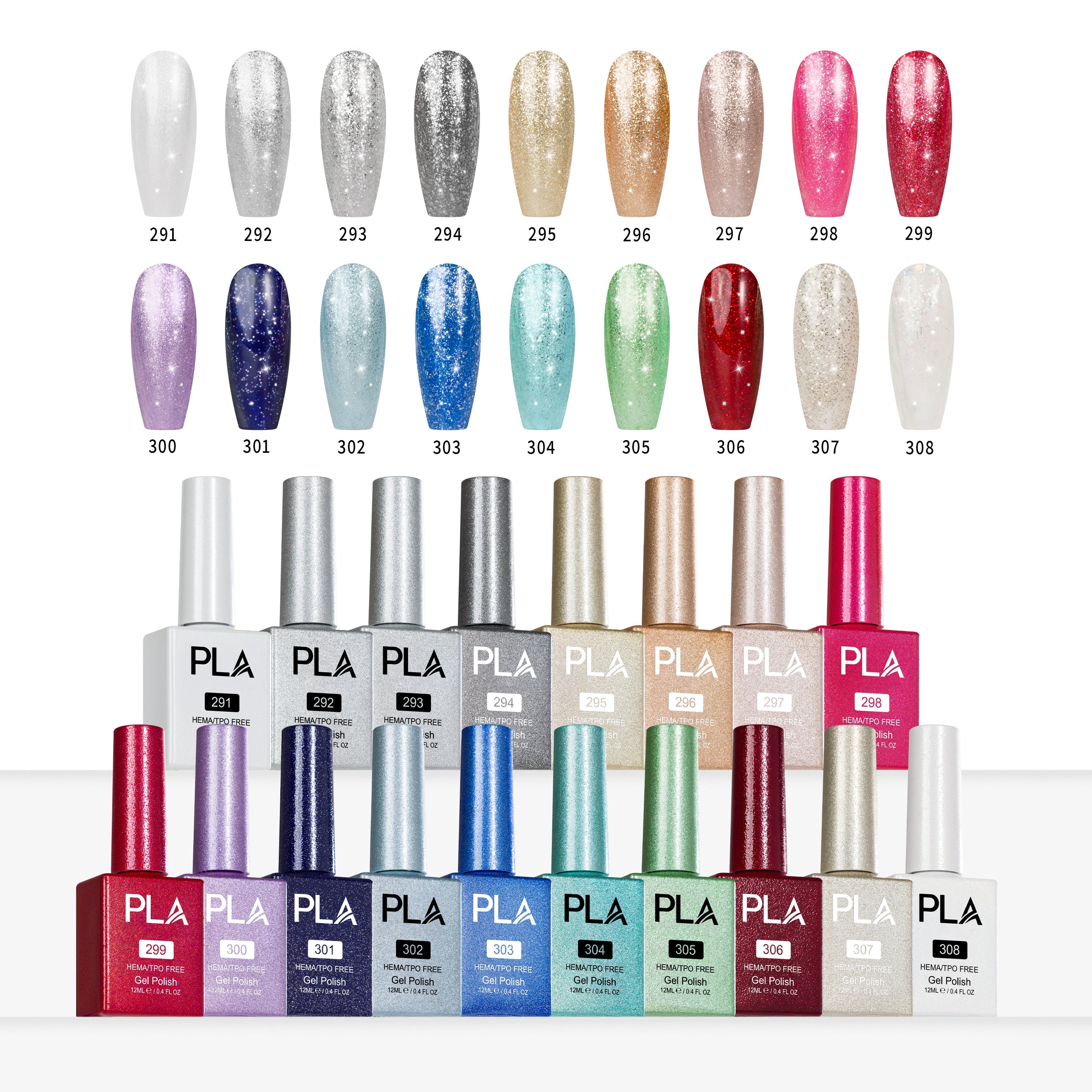 PLA Glitter Collection - Gel Collection (291-308) Main image