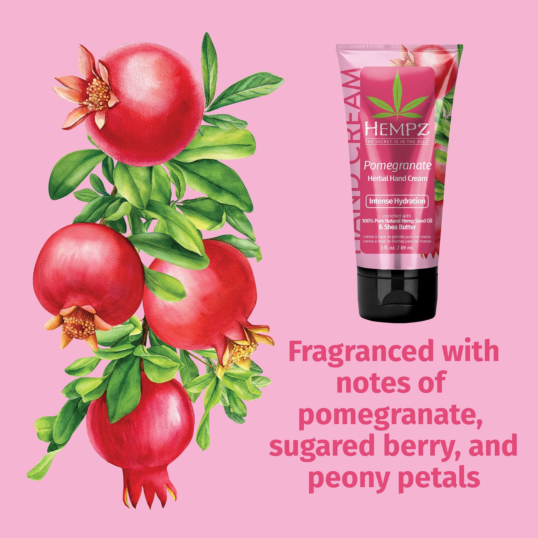 Hempz Pomegranate Herbal Hand Creme 3oz Secondary image
