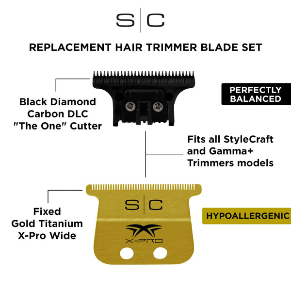Stylecraft Pro Gold X-Pro Wide & The One Blade Set (SC527GB)