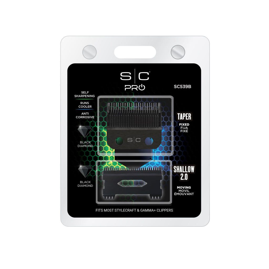 Stylecraft Pro Black Taper Fixed & Shallow 2.0 Blade Set (SC539B)