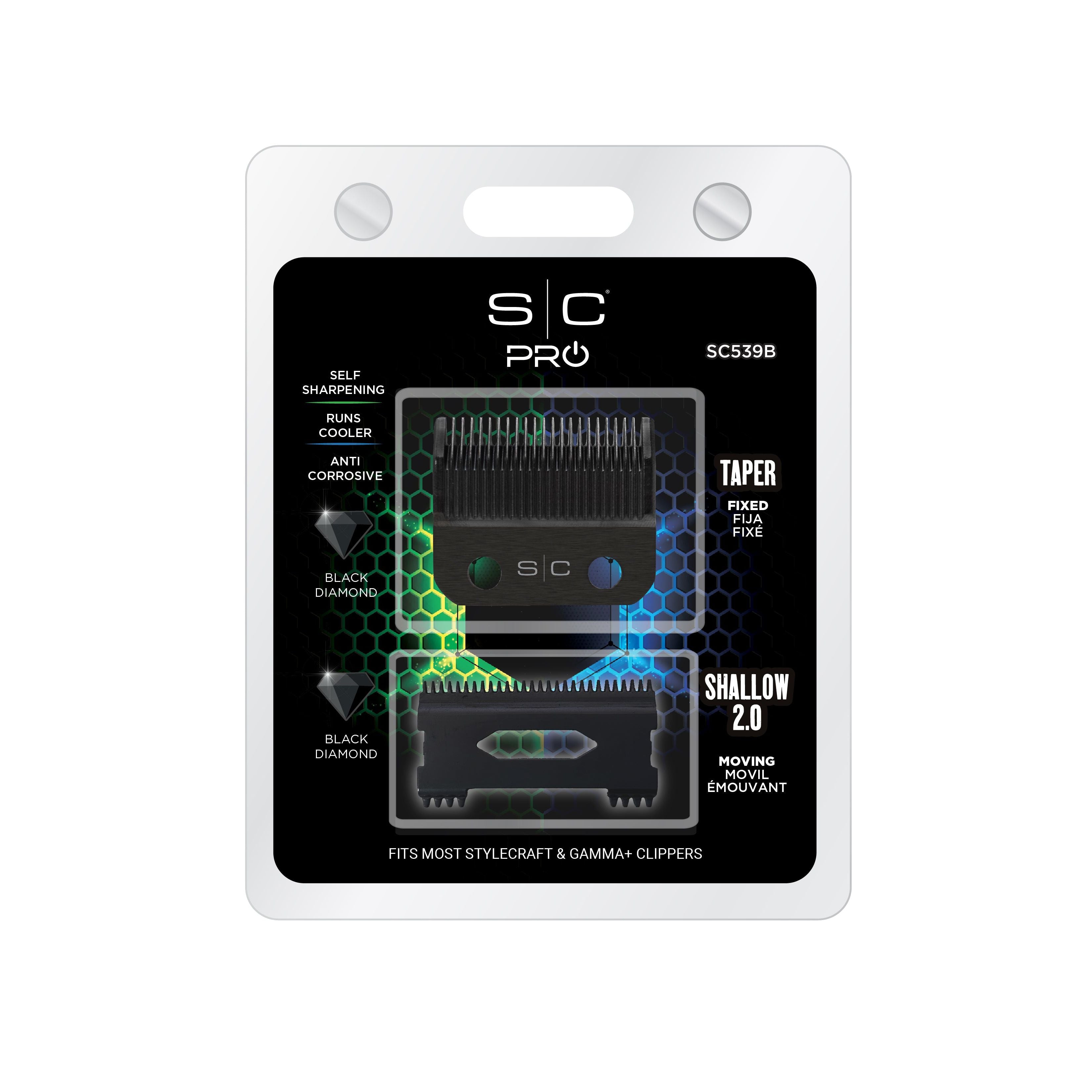 Stylecraft Pro Black Taper Fixed & Shallow 2.0 Blade Set (SC539B)