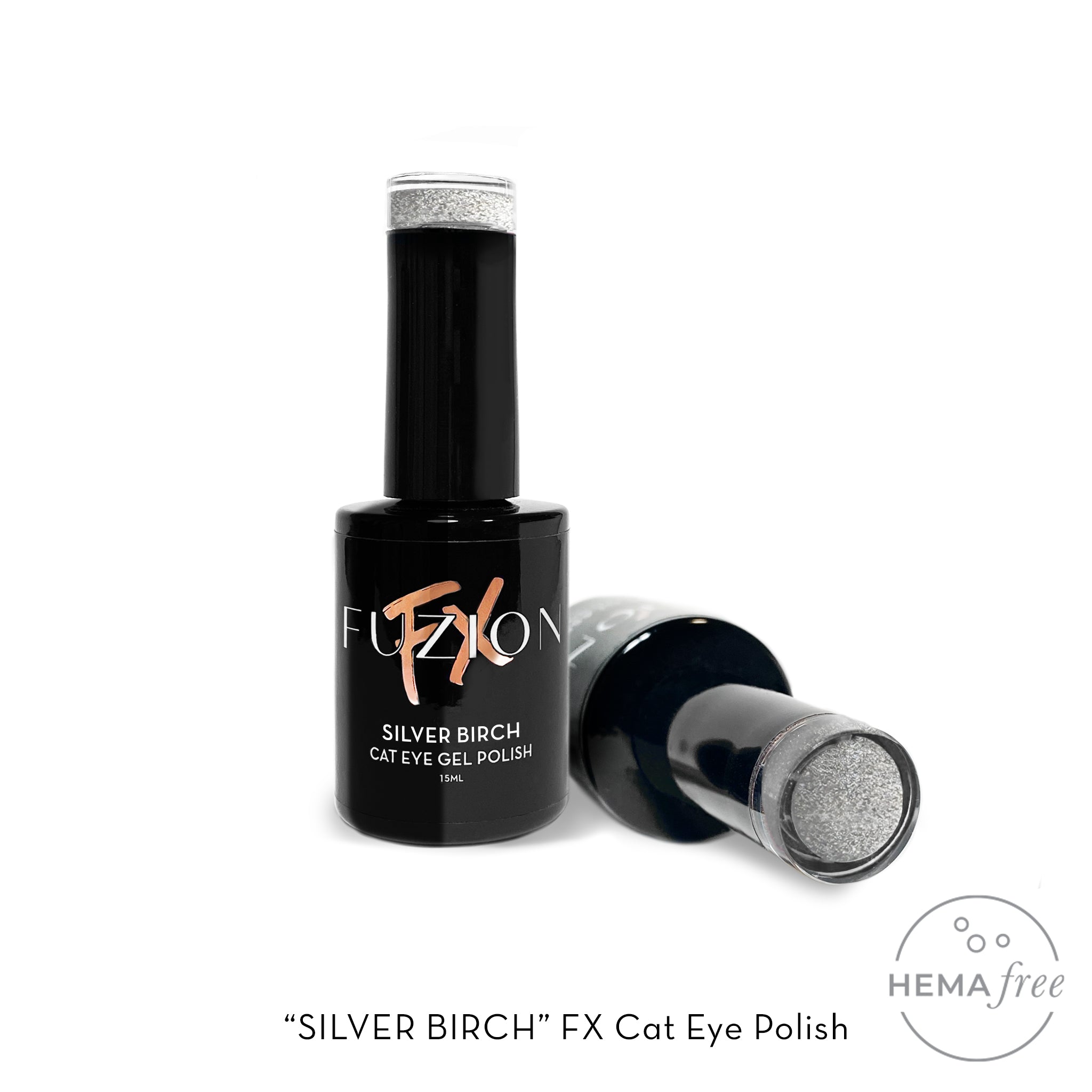 Fuzion Cat Eye Gel Polish 15ml - Silver Birch