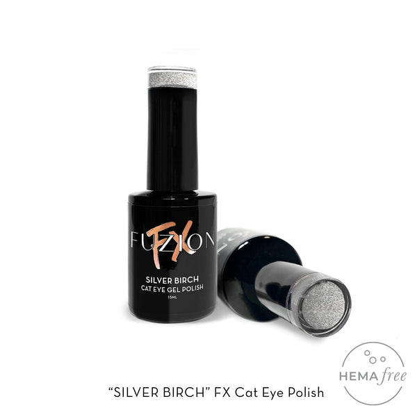 Fuzion Cat Eye Gel Polish 15ml - Silver Birch