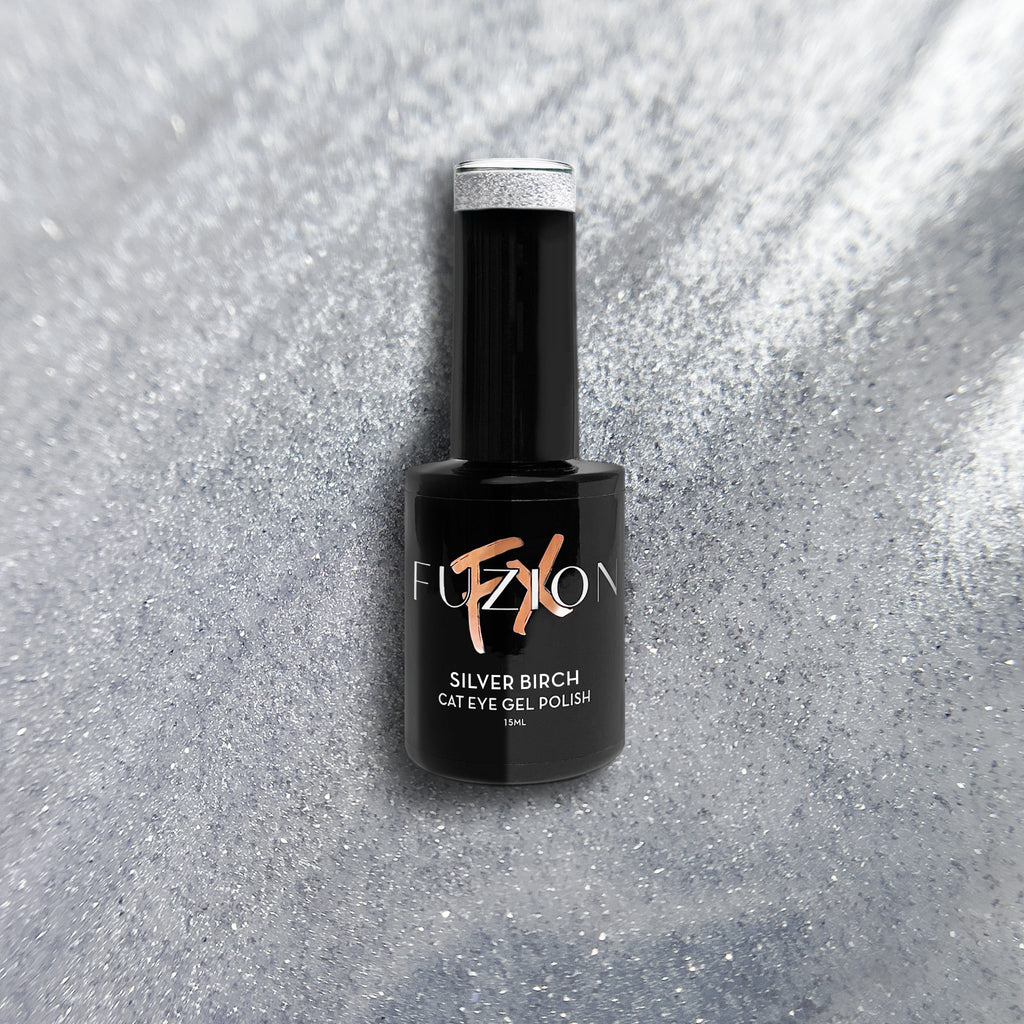 Fuzion Cat Eye Gel Polish 15ml - Silver Birch